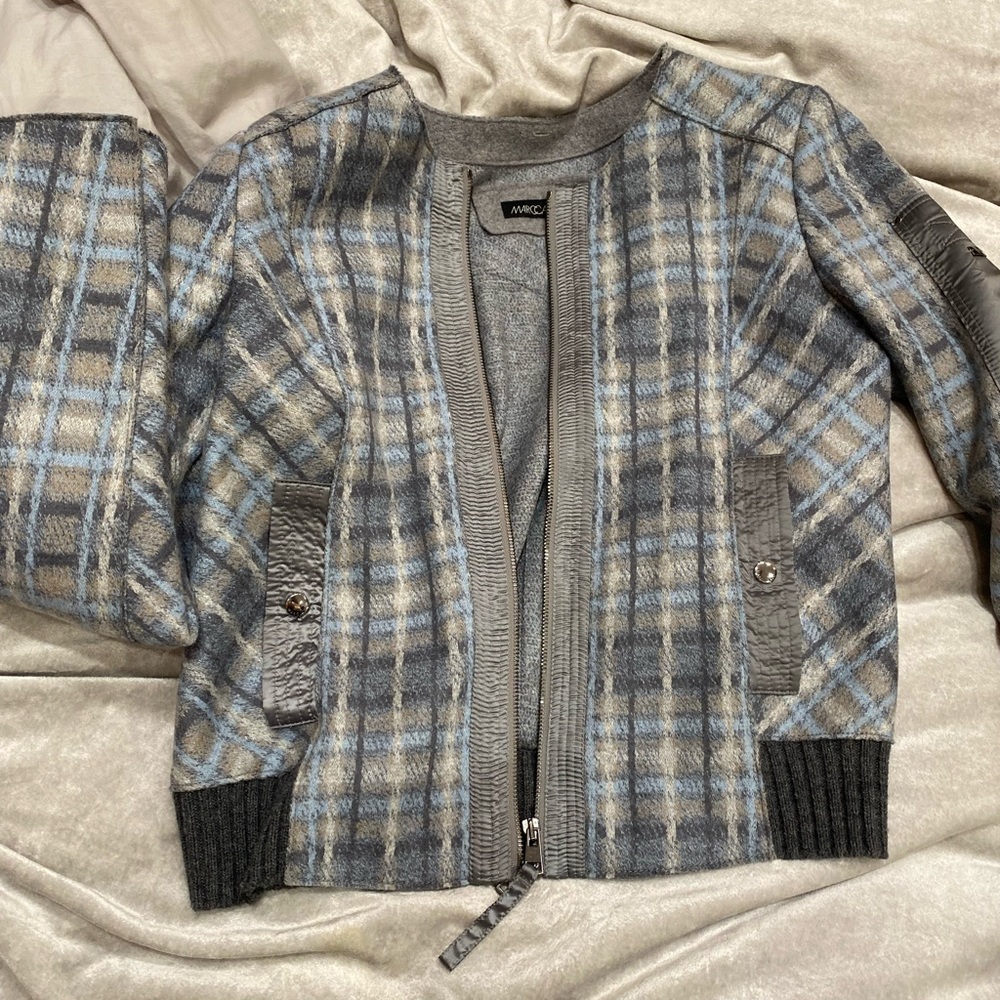 MARCCAIN silk/cashmere wool blend bomber jacket